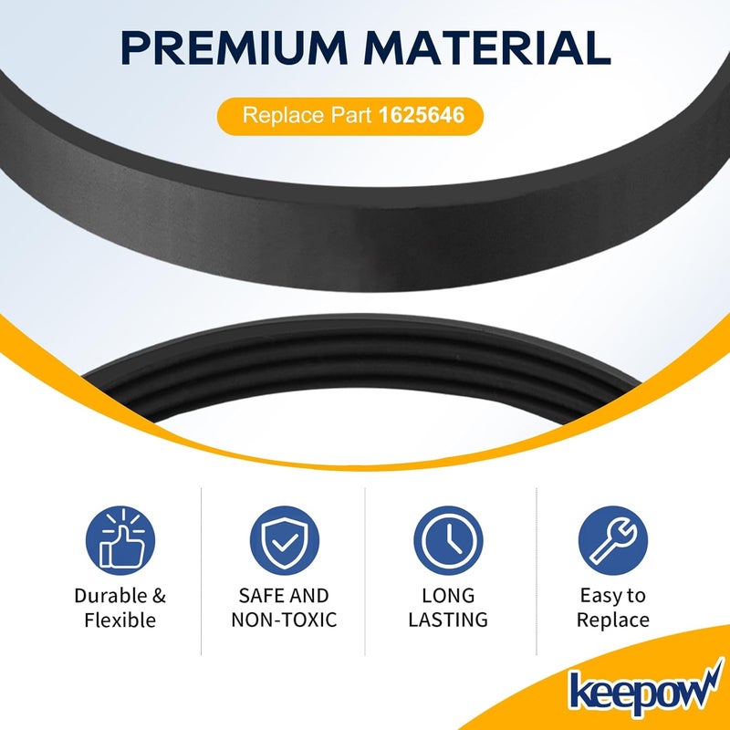 KEEPOW EPH245 Replacement Belts for Bissell MultiClean Pet Vacuum Cleaner 2998 2999 2852 3059 2849 3000 3057, 28492, Grooved Belt for Triple Action Brush Roll, Part 1625646, 4 Pack - Image 3
